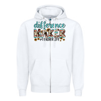 White difference maker Zipper Hoodie - JahusDesignShop