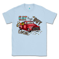 Dusty Blue eat fresh buy local Classic Tee - CowhideDigitalArt