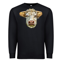 Black Charolais bull face Premium Sweatshirt - LillyAllenDesigns