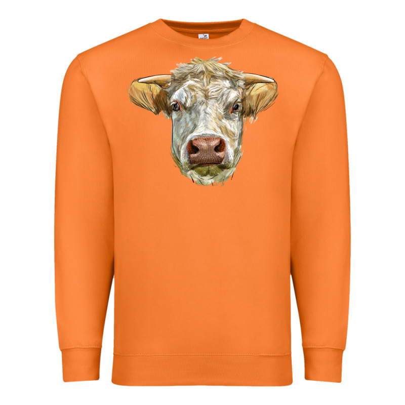 Charolais Bull Face Premium Sweatshirt by LillyAllenDesigns | Teevron