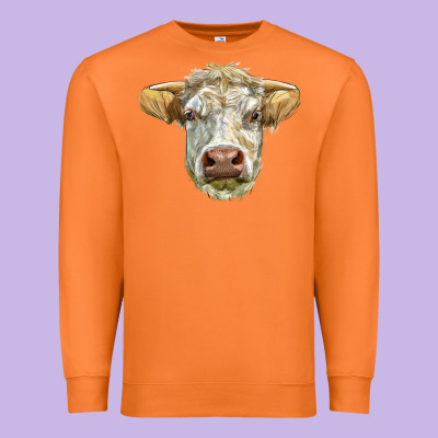 Charolais Bull Face Premium Sweatshirt Designed By Lillyallendesigns