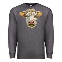 Charcoal Heather Charolais bull face Premium Sweatshirt - LillyAllenDesigns