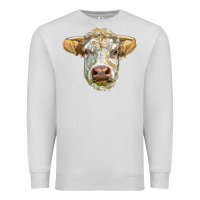 Dove Grey Charolais bull face Premium Sweatshirt - LillyAllenDesigns