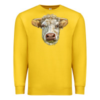 Lemon Charolais bull face Premium Sweatshirt - LillyAllenDesigns