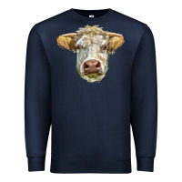 Navy Charolais bull face Premium Sweatshirt - LillyAllenDesigns