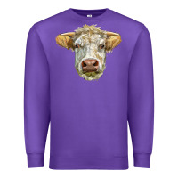 Purple Charolais bull face Premium Sweatshirt - LillyAllenDesigns