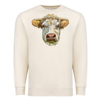 Sandshell Charolais bull face Premium Sweatshirt - LillyAllenDesigns