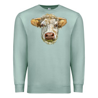 Seafoam Charolais bull face Premium Sweatshirt - LillyAllenDesigns