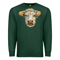 Sports Green Charolais bull face Premium Sweatshirt - LillyAllenDesigns