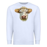 White Charolais bull face Premium Sweatshirt - LillyAllenDesigns