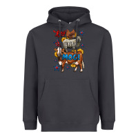 Smoke red white moo farm animals 4th of july Heavyweight Hoodie - LillyAllenDesigns
