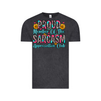 Vintage Black proud member of the sarcasm appreciation club Vintage Tee - Zillion Design Studio