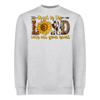 Heather Grey Trust in the lord with all your heart Heavyweight Sweatshirt - texasbilliewilder