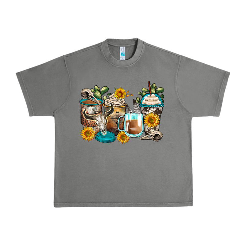 Bull Skull Coffee Cups Urban Heavy Tee by Zillion Design Studio | Teevron