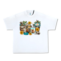 White bull skull coffee cups Urban Heavy Tee - Zillion Design Studio