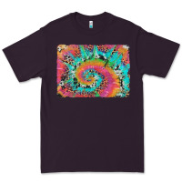 Plum tie dye leopard cowhide glitter background Premium Tee - Artiststas