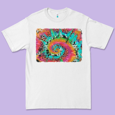 Tie Dye Leopard Cowhide Glitter Background Premium Tee Designed By Artiststas