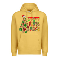 Antique Gold i believe in santa paws Premium Hoodie - MaliasSmallBusiness
