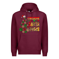 Burgundy i believe in santa paws Premium Hoodie - MaliasSmallBusiness