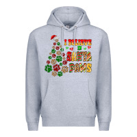 Heather Grey i believe in santa paws Premium Hoodie - MaliasSmallBusiness