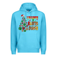 Ocean Blue i believe in santa paws Premium Hoodie - MaliasSmallBusiness