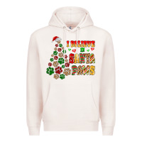 Pale Pink i believe in santa paws Premium Hoodie - MaliasSmallBusiness