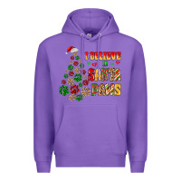 Purple i believe in santa paws Premium Hoodie - MaliasSmallBusiness