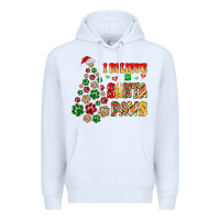 White i believe in santa paws Premium Hoodie - MaliasSmallBusiness