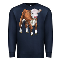 Navy hereford calf Premium Sweatshirt - LillyAllenDesigns