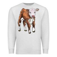 Oatmeal Heather hereford calf Premium Sweatshirt - LillyAllenDesigns