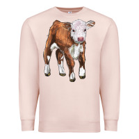 Pale Pink hereford calf Premium Sweatshirt - LillyAllenDesigns