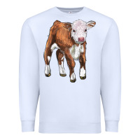 White hereford calf Premium Sweatshirt - LillyAllenDesigns