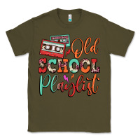 Army Green old school playlist cassette Classic Tee - FaDigitalArtStudio