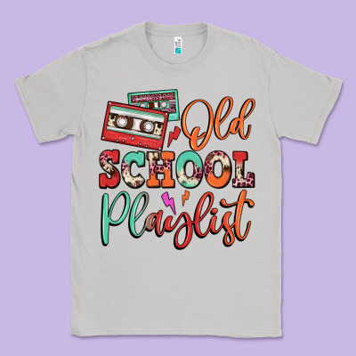 Old School Playlist Cassette Classic Tee Designed By Fadigitalartstudio