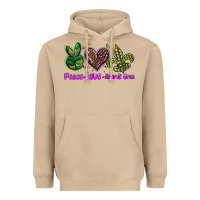 Mushroom peace love mardi gras Heavyweight Hoodie - BarkalooDesign
