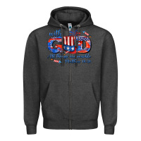 Charcoal Heather with god all things are possible usa Zipper Hoodie - AdoDesignShop