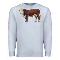Heather Grey hereford bull Premium Sweatshirt - LillyAllenDesigns