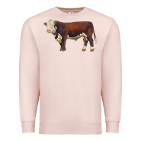 Pale Pink hereford bull Premium Sweatshirt - LillyAllenDesigns