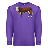 Purple hereford bull Premium Sweatshirt - LillyAllenDesigns