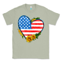 Matcha usa flag heart with sunflower Classic Tee - HRA Design Shop