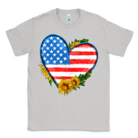 Moon Dust usa flag heart with sunflower Classic Tee - HRA Design Shop
