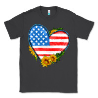 Smoke usa flag heart with sunflower Classic Tee - HRA Design Shop