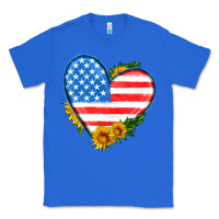 True Royal usa flag heart with sunflower Classic Tee - HRA Design Shop