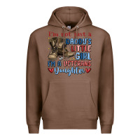 Chestnut i'm not just a daddy's little girl Premium Hoodie - MaliasSmallBusiness