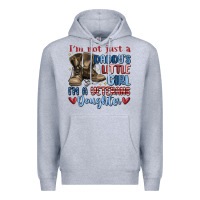 Heather Grey i'm not just a daddy's little girl Premium Hoodie - MaliasSmallBusiness