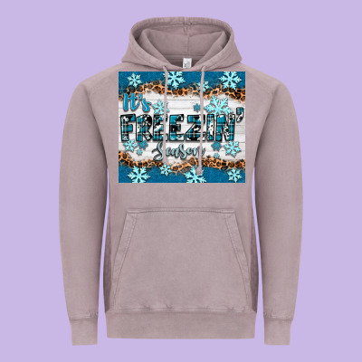It's Freezin Season Vintage Hoodie Designed By Ranaportraitstore