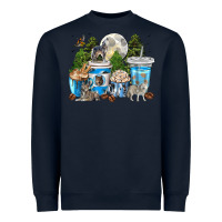 Navy Wolf coffee cups Heavyweight Sweatshirt - texasbilliewilder