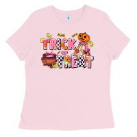 Bubblegum Pink trıck or treat Ladies Tee - AdoDesignShop