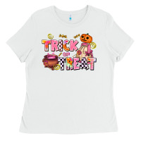 White trıck or treat Ladies Tee - AdoDesignShop