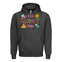 Charcoal Heather sweet summer time Zipper Hoodie - AdoDesignShop
